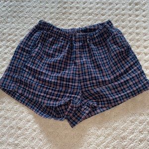 blue and red logan shorts